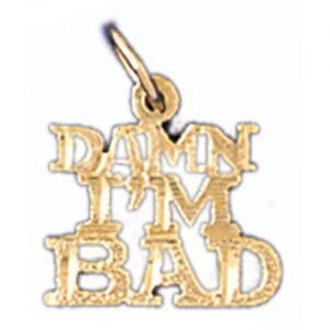 Dazzlers Jewelry Damn I Am Bad Pendant Necklace Charm Bracelet in Yellow, White or Rose Gold 10533,…