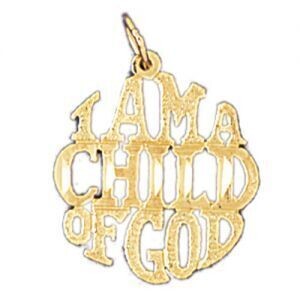 Dazzlers Jewelry I Am Child Of God Pendant Necklace Charm Bracelet in Yellow, White or Rose Gold 10…