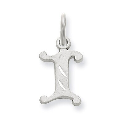 Diamond-cut Initial I Charm 14k White Gold WCH139-I, MPN: WCH139-I, 883957130620