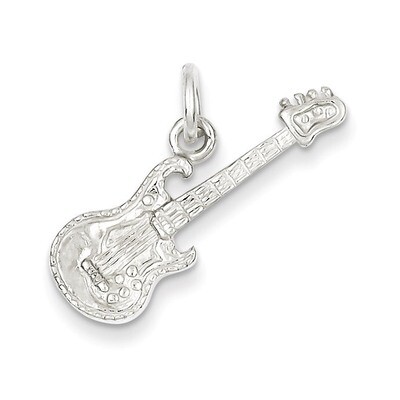 Electric Guitar Charm Sterling Silver QC788, MPN: QC788, 883957917146