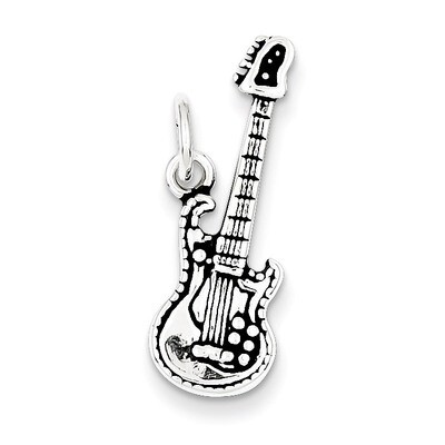 Electric Guitar Charm Antiqued Sterling Silver QC7775, MPN: QC7775, 883957138404