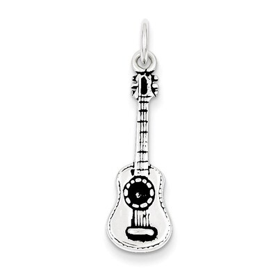 Acoustic Guitar Charm Antiqued Sterling Silver QC7765, MPN: QC7765, 883957138398