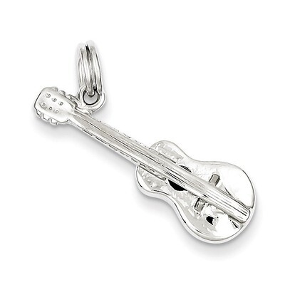 Guitar Charm Sterling Silver Polished QC7115, MPN: QC7115, 883957546926