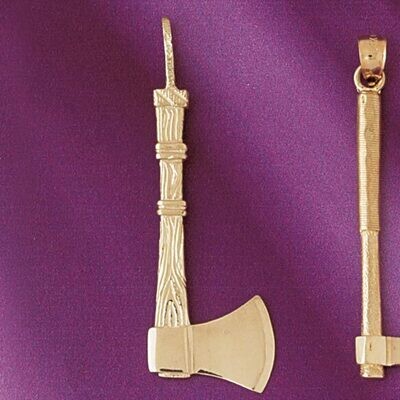 Dazzlers Jewelry Ax Hatchet Pendant Necklace Charm Bracelet in Yellow, White or Rose Gold 6624, MPN…