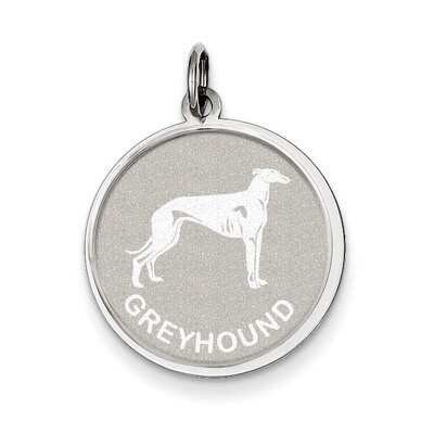 Greyhound Disc Charm Sterling Silver QC2690, MPN: QC2690, 883957137216