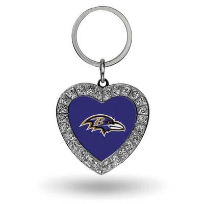 NFL Baltimore Ravens Rhinestone Heart Key Ring GC7932, MPN: GC7932, 94746940294