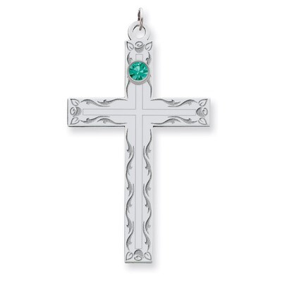 1 Birthstone Family Crystal Cross Pendant Sterling Silver QMP5/1SS, MPN: QMP5/1SS, 883957603025