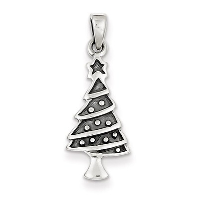 Christmas Tree Pendant Sterling Silver QC4740, MPN: QC4740, 883957911489