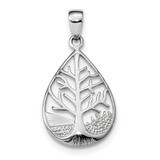 Tree Teardrop Pendant Sterling Silver Rhodium-plated Polished QP4909, MPN: QP4909, 883957936529