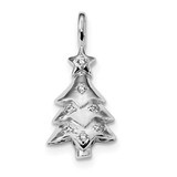 CZ Diamond Christmas Tree Pendant Sterling Silver Rhodium-plated QC9235, MPN: QC9235, 883957929354