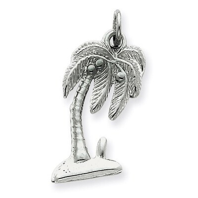 Palm Tree Charm Sterling Silver QC4013, MPN: QC4013, 883957577784