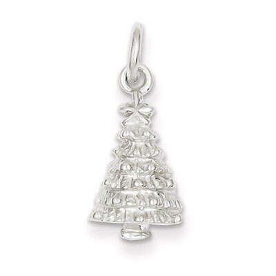Christmas Tree Charm Sterling Silver QC843, MPN: QC843, 883957975726