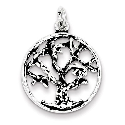 Tree Charm Antiqued Sterling Silver QC7524, MPN: QC7524, 883957536613