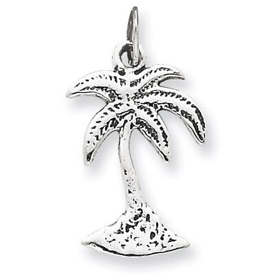 Palm Tree Charm Sterling Silver QC6282, MPN: QC6282, 883957915524