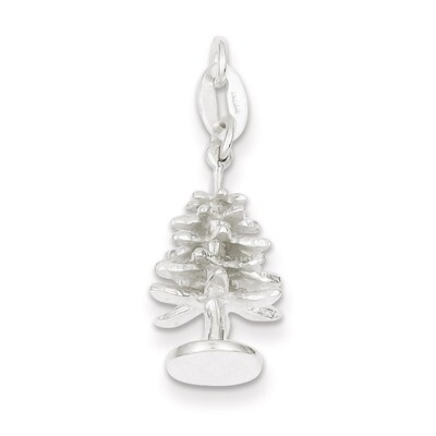 Tree Charm Sterling Silver Polished QC6888, MPN: QC6888, 191101463969