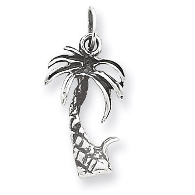 Palm Tree Charm Antiqued Sterling Silver QC6281, MPN: QC6281, 883957915517