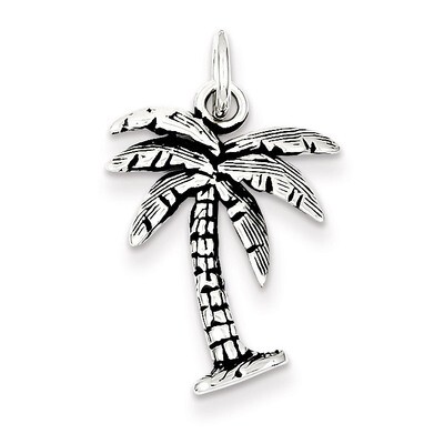 Palm Tree Charm Antiqued Sterling Silver QC7702, MPN: QC7702, 883957137674