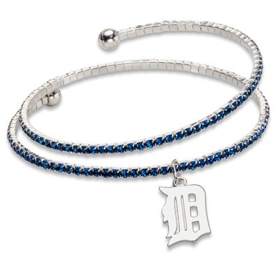 Detroit Tigers Amped Logo Crystal Bracelet TIG077BR-CR