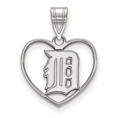 Detroit Tigers Pendant in Heart Sterling Silver SS017TIG, MPN: SS017TIG, 886774628233