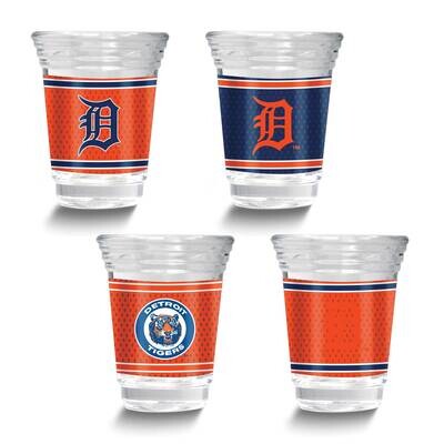 MLB Detroit Tigers 4-piece Shot Glass Set GM26124-TIG, MPN: GM26124-TIG, 737538033643