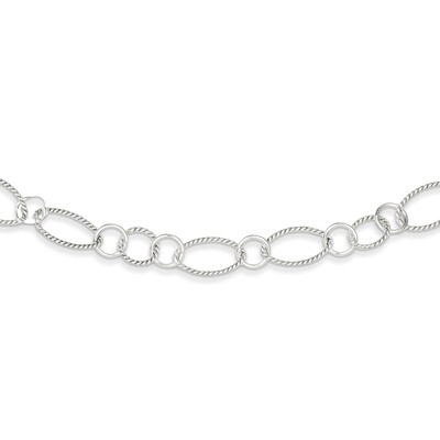 42 Inch Link Necklace Sterling Silver Fancy QH1138-42, MPN: QH1138-42, 883957526140