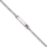 8 Inch Medical Red Enamel Figaro Link ID Bracelet 14k white Gold XM584FRW-8, MPN: XM584FRW-8, 19110…