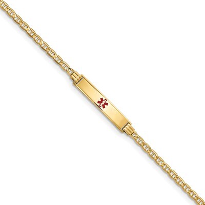 6 Inch Medical 6 Anchor Link Child ID Bracelet 14k Gold XM552CR-6, MPN: XM552CR-6, 191101436307
