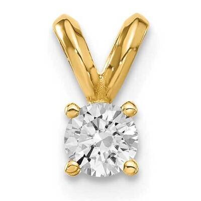 1/4ct. 4.0mm Round D E F Pure Light Moissanite Solitaire Pendant 14k Gold YG936-3PDMP, MPN: YG936-3…