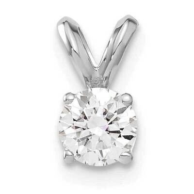 1/2ct. 5.0mm Round G H I True Light Moissanite Solitaire Pendant 14k White Gold WG936-5PDMT, MPN: W…