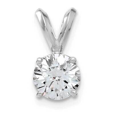 1ct. 6.5mm Round D E F Pure Light Moissanite Solitaire Pendant 14k White Gold WG936-9PDMP, MPN: WG9…