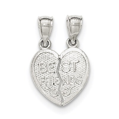 Mini Best Friends Break Away Heart Pendant Sterling Silver Polished QC8528, MPN: QC8528, 1911013594…