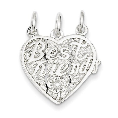 Best Friends 3-piece break apart Heart Charm Sterling Silver QC601, MPN: QC601, 883957914053