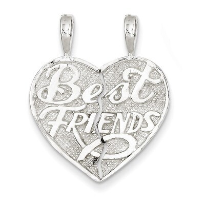 Best Friend 2-piece break apart Heart Charm Sterling Silver QC607, MPN: QC607, 883957914350