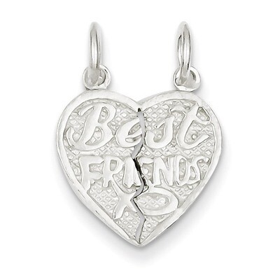 Best Friends 2-piece break apart Heart Charm Sterling Silver QC602, MPN: QC602, 883957914138