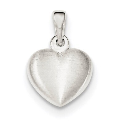 Heart Pendant Sterling Silver Satin QC8463, MPN: QC8463, 191101366888