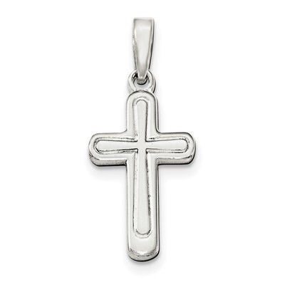 Cross Pendant Sterling Silver Polished QC8119, MPN: QC8119, 191101361012