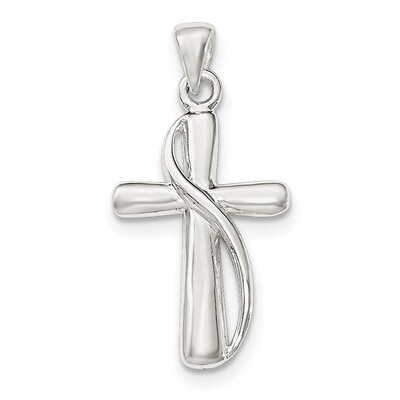 Cross Pendant Sterling Silver Polished QC8120, MPN: QC8120, 191101359736