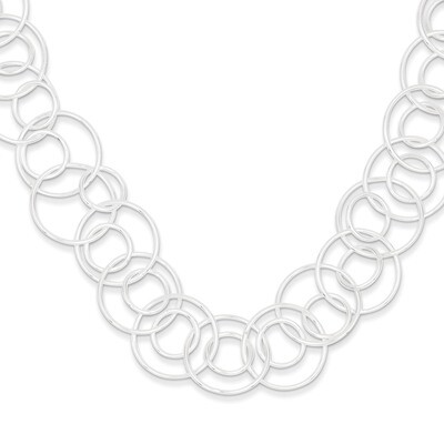 42 Inch Link Necklace Sterling Silver Fancy QH1130-42, MPN: QH1130-42, 883957489988