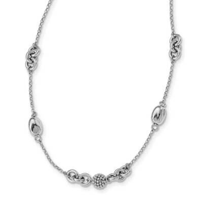Beaded Fancy Necklace Sterling Silver Rhodium-plated QG5600-18, MPN: QG5600-18, 886774035659