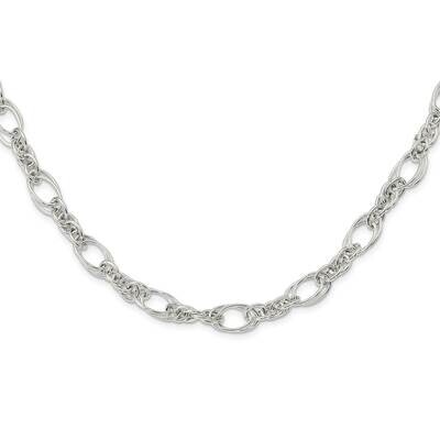 Fancy Link 18 Inch Necklace Sterling Silver Polished QG5970-18, MPN: QG5970-18,