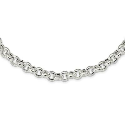 Fancy Link Necklace 24 Inch Sterling Silver Polished QG5964-24, MPN: QG5964-24,