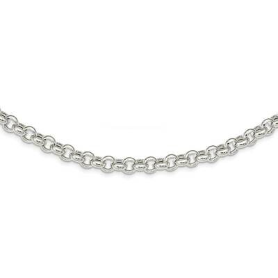 Rolo Fancy Necklace Sterling Silver Polished QG5355-17.5, MPN: QG5355-17.5, 883957573083