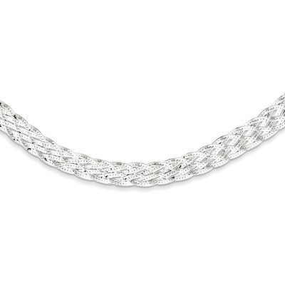 18 Inch 6.75mm Braided Fancy Necklace Sterling Silver QH4929-18, MPN: QH4929-18, 883957480695