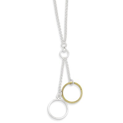 18 Inch Vermeil Polished Fancy Circle Drop Necklace Sterling Silver QG2872-18, MPN: QG2872-18, 1911…