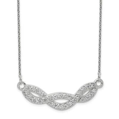 Fancy Necklace Sterling Silver CZ Diamond QG5124-16, MPN: QG5124-16, 886774083476