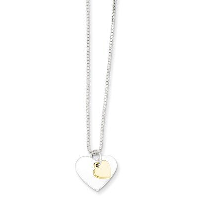 18 Inch Vermeil Polished Fancy Heart Necklace Sterling Silver QG2900-18, MPN: QG2900-18, 1911012951…