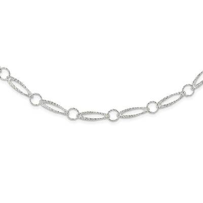 Diamond-Cut Fancy Link Necklace 18 Inch Sterling Silver Polished QG5989-18, MPN: QG5989-18, 1911017…