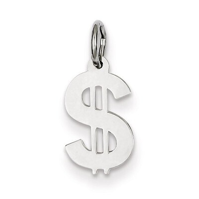 Dollar Sign Charm Sterling Silver QC3886, MPN: QC3886, 883957975375