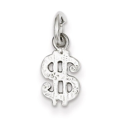 Dollar Sign Charm Sterling Silver QC3137, MPN: QC3137, 883957975337