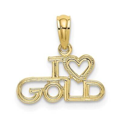 Textured I Love Gold Charm 10k Gold Polished 10D3900, MPN: 10D3900,